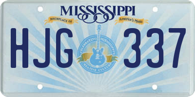 MS license plate HJG337