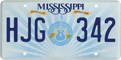 MS license plate HJG342