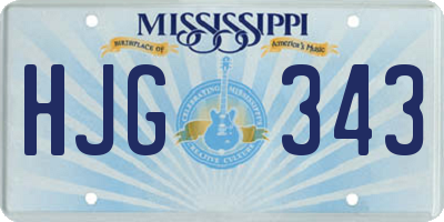 MS license plate HJG343