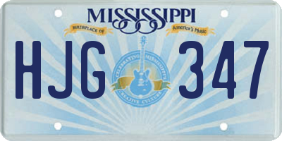 MS license plate HJG347