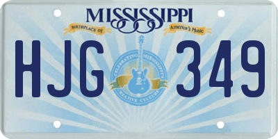 MS license plate HJG349