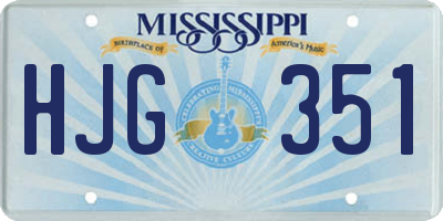 MS license plate HJG351
