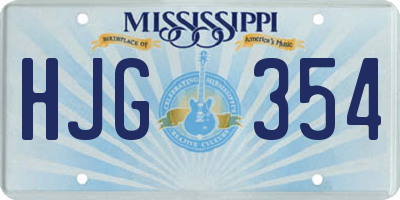 MS license plate HJG354