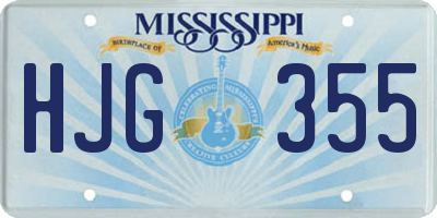 MS license plate HJG355