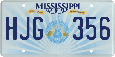 MS license plate HJG356