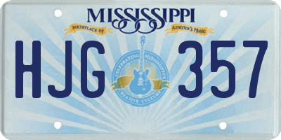MS license plate HJG357
