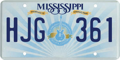 MS license plate HJG361