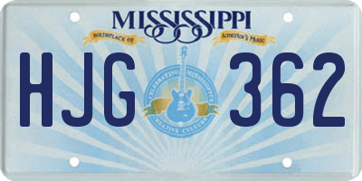 MS license plate HJG362