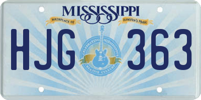 MS license plate HJG363