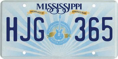MS license plate HJG365