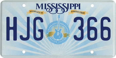 MS license plate HJG366