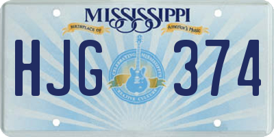 MS license plate HJG374