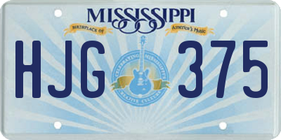 MS license plate HJG375