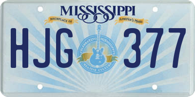 MS license plate HJG377