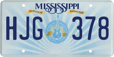 MS license plate HJG378