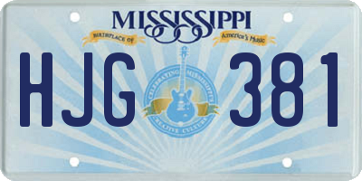 MS license plate HJG381