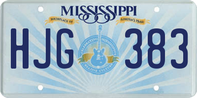 MS license plate HJG383