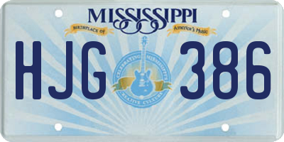 MS license plate HJG386