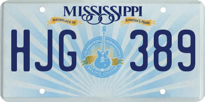 MS license plate HJG389