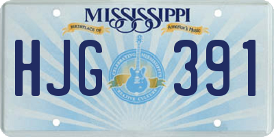 MS license plate HJG391