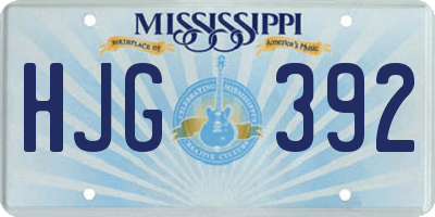 MS license plate HJG392