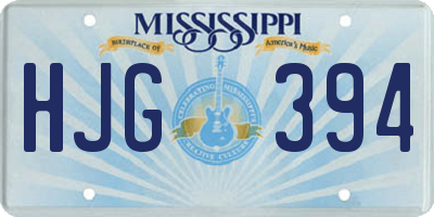 MS license plate HJG394