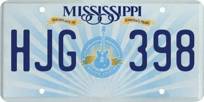 MS license plate HJG398