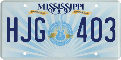 MS license plate HJG403