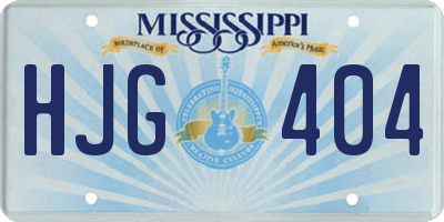 MS license plate HJG404