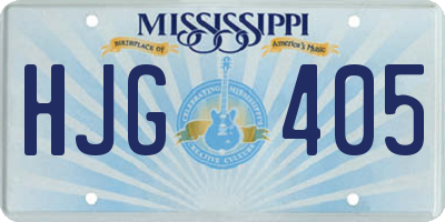 MS license plate HJG405