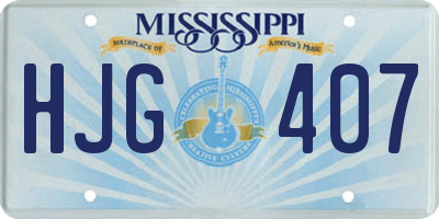 MS license plate HJG407