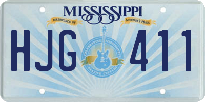 MS license plate HJG411