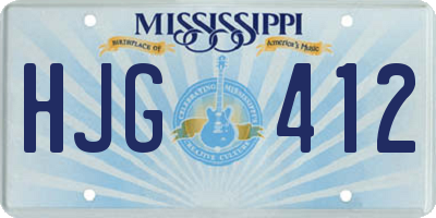 MS license plate HJG412