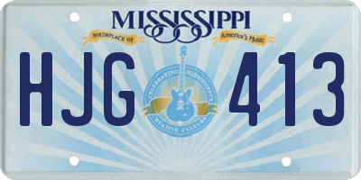 MS license plate HJG413