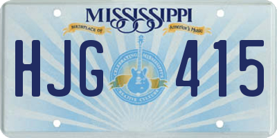 MS license plate HJG415