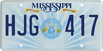 MS license plate HJG417