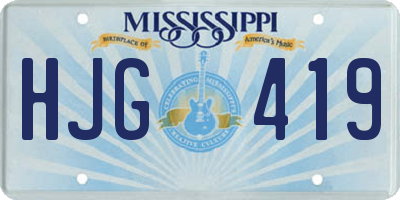 MS license plate HJG419