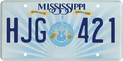 MS license plate HJG421