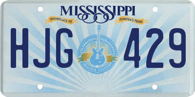 MS license plate HJG429