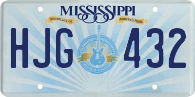 MS license plate HJG432