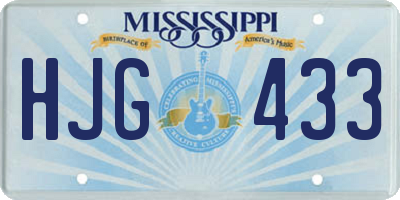 MS license plate HJG433