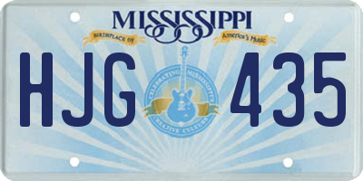 MS license plate HJG435