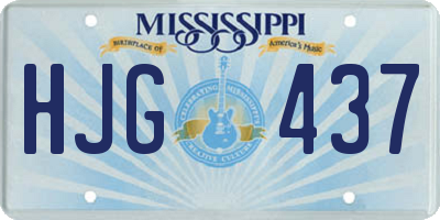 MS license plate HJG437
