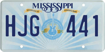 MS license plate HJG441
