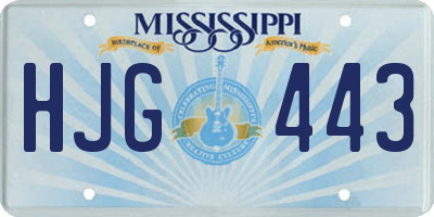 MS license plate HJG443