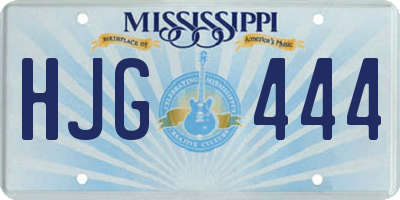 MS license plate HJG444