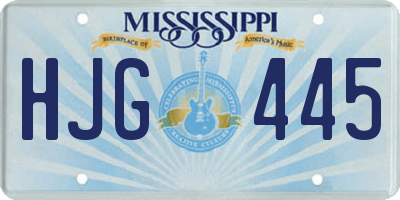 MS license plate HJG445