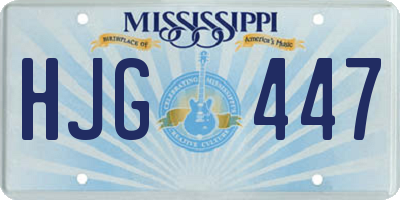 MS license plate HJG447