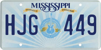 MS license plate HJG449