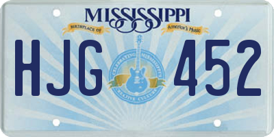 MS license plate HJG452